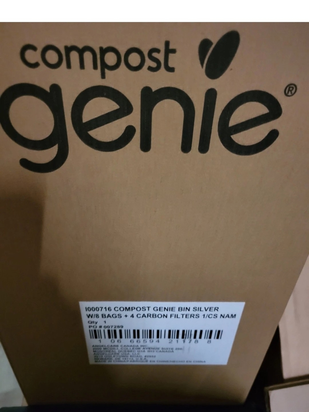 Genie Kitchen Compost Bin in Silver Or Black